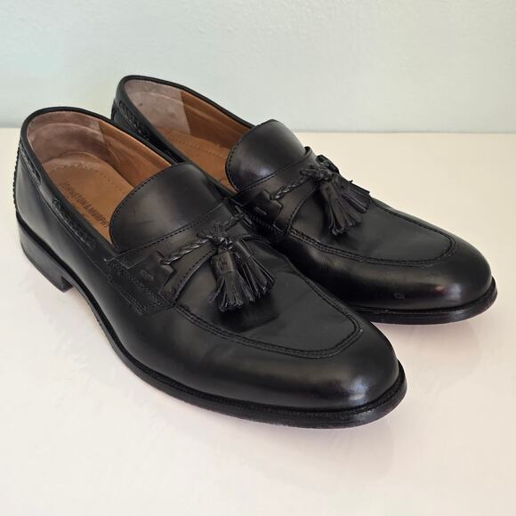 Johnston & Murphy Signature Loafers Men's 10.5M Black Leather Tassel Career - Picture 1 of 13
